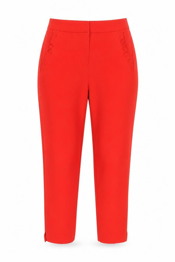 Womens UK Size 6 F&F Slim Fit Ankle Red Trousers