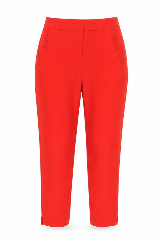 Womens UK Size 6 F&F Slim Fit Ankle Red Trousers