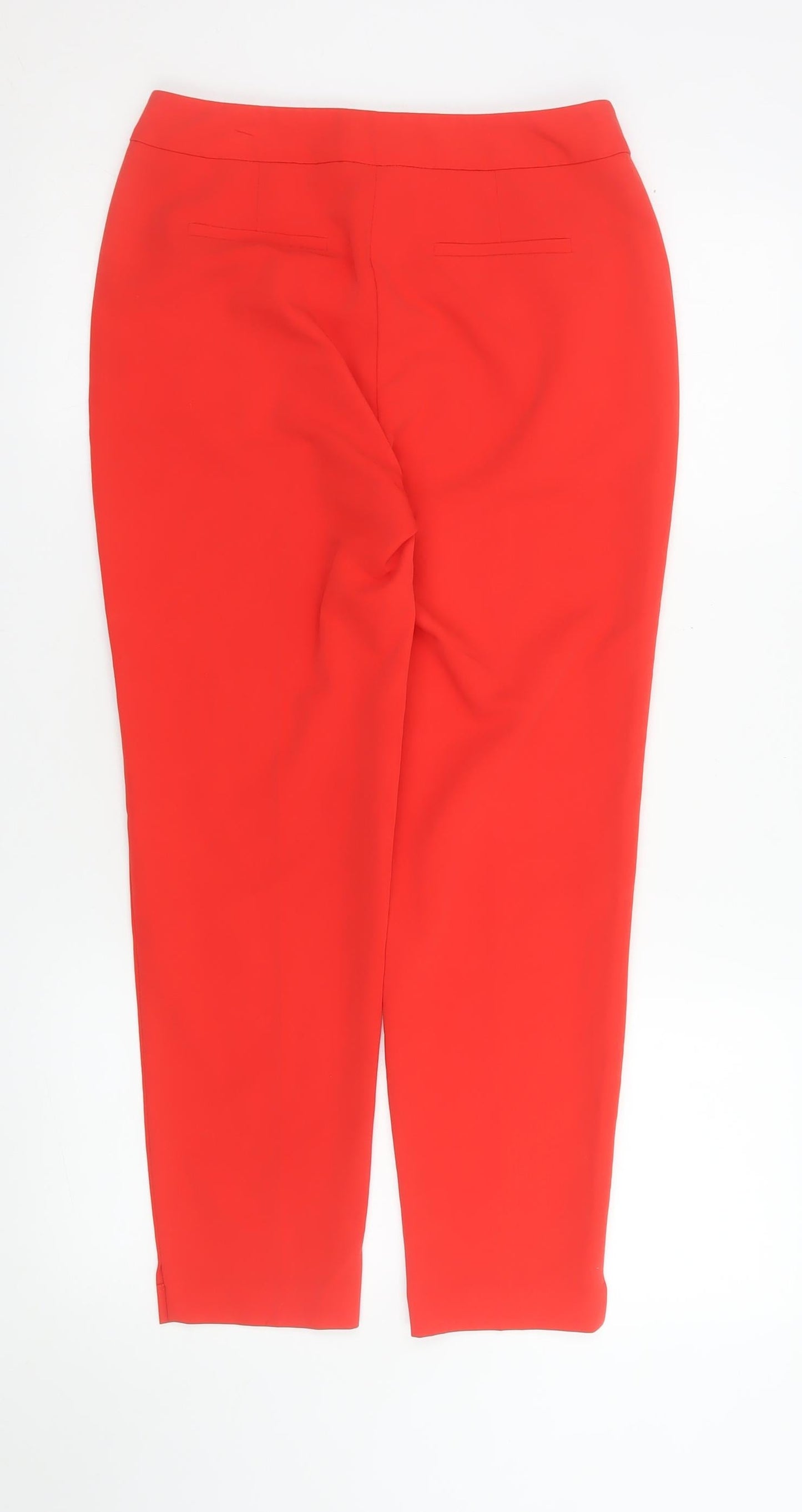 Womens UK Size 6 F&F Slim Fit Ankle Red Trousers