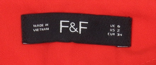 Womens UK Size 6 F&F Slim Fit Ankle Red Trousers