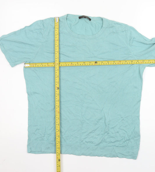 Womens UK Size L Jaeger Blue Basic T-Shirt
