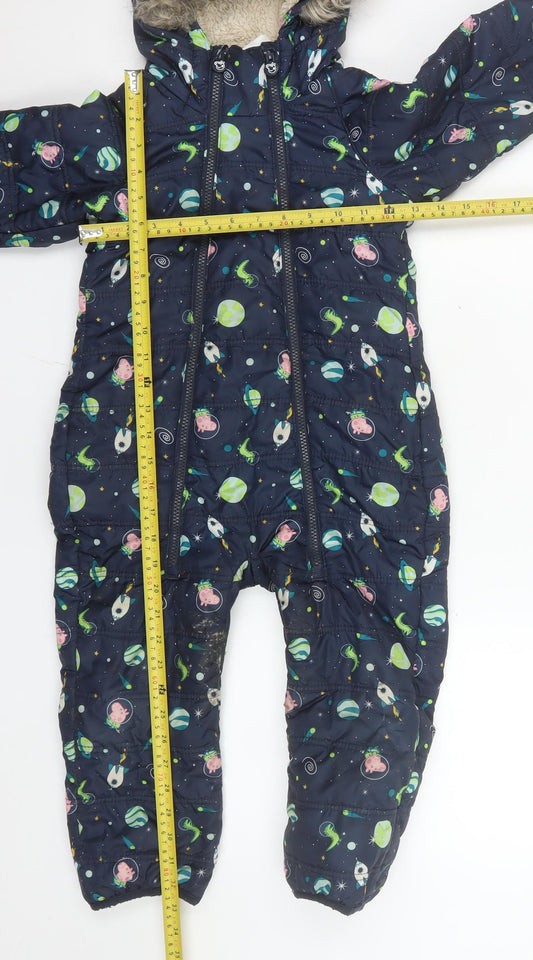 Regatta Girls Blue Peppa Pig Winter Snowsuit 6 Years Hooded Puffer