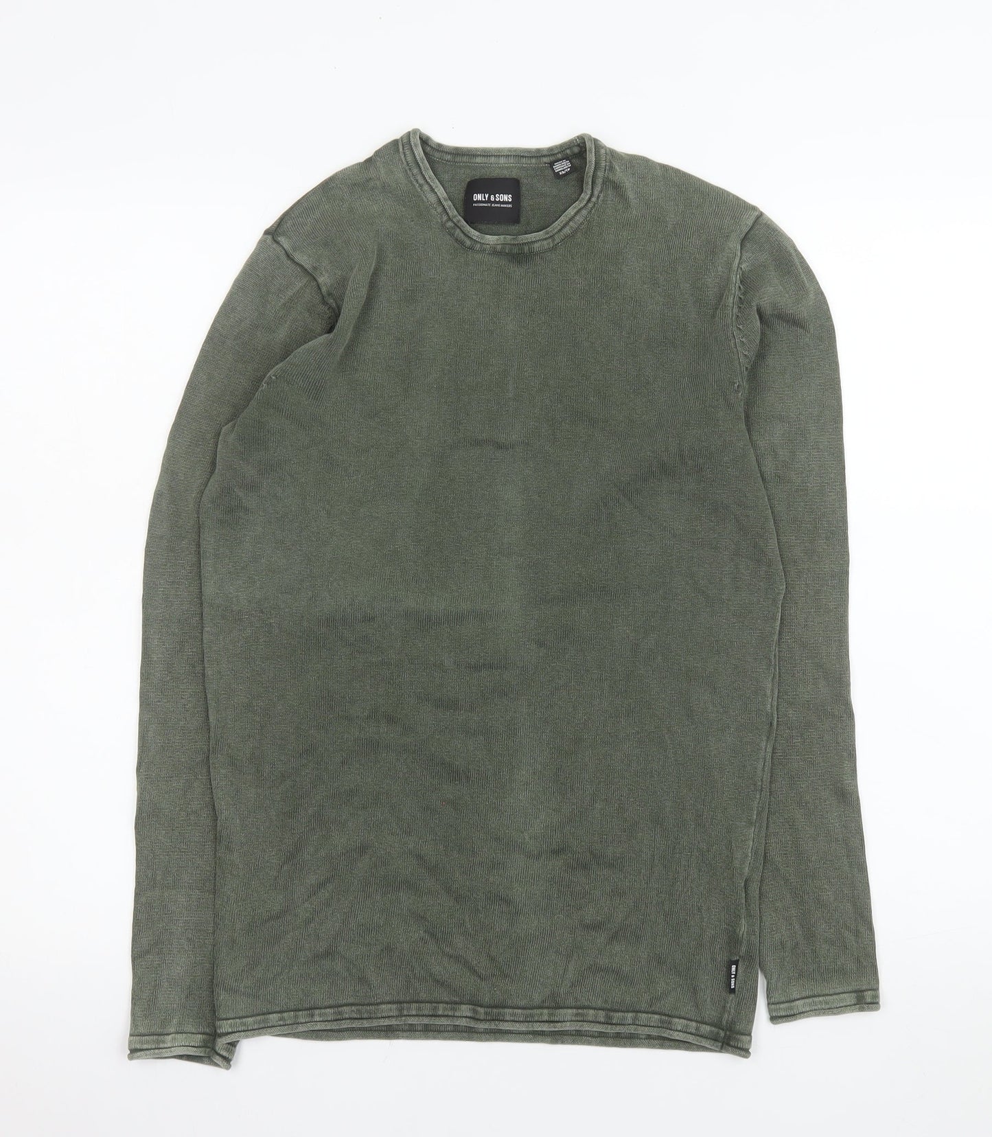 Mens UK Size XS ONLY & SONS Green Pullover Jumper