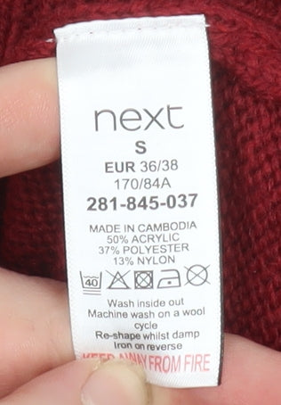 Mens UK Size S NEXT Red Pullover Jumper