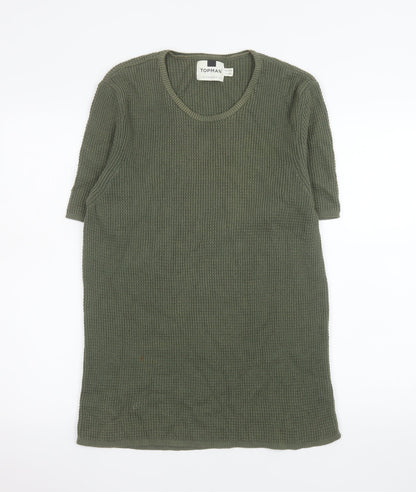 Mens UK Size S Topman Green  T-Shirt