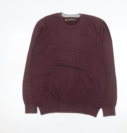 Ben Sherman Men's Red Cotton Crew Neck Jumper Size M