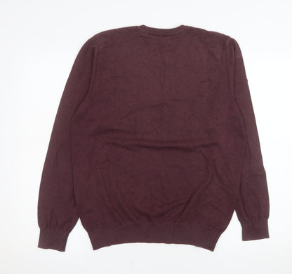 Ben Sherman Men's Red Cotton Crew Neck Jumper Size M