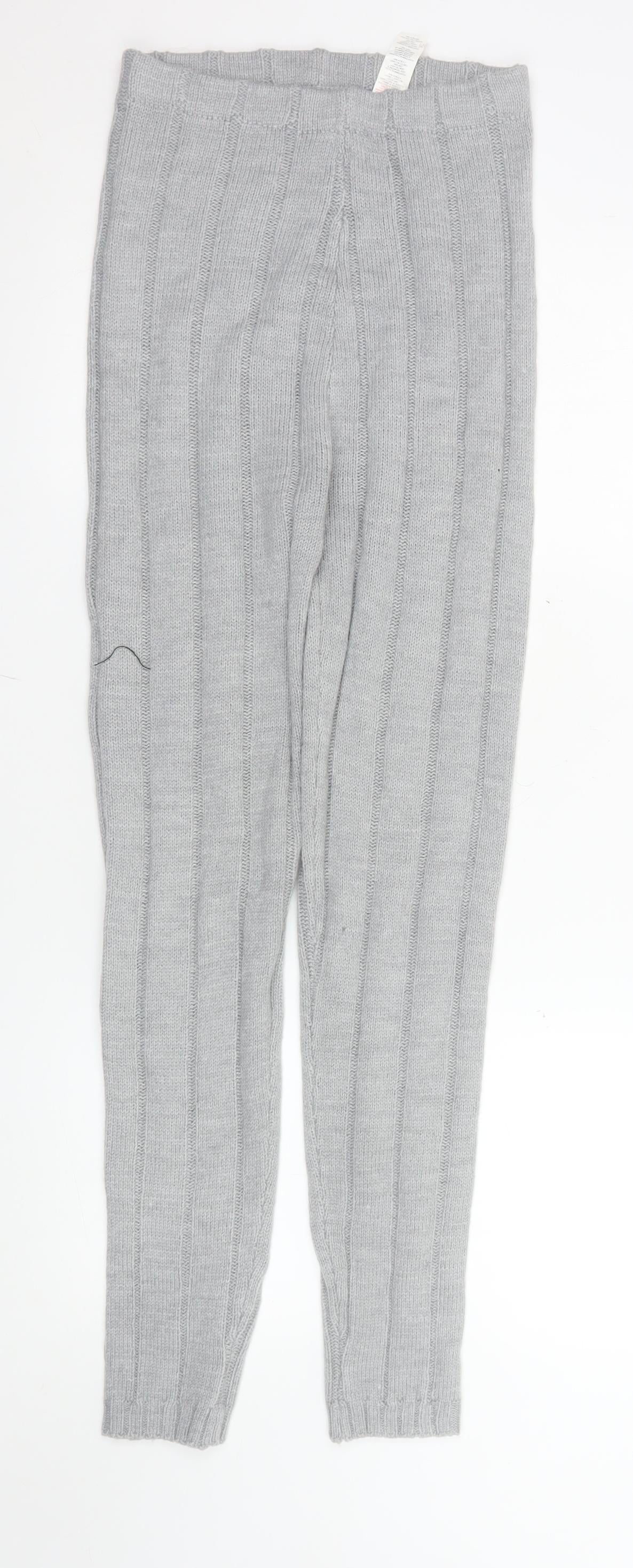 Womens UK Size S PRETTYLITTLETHING Regular Fit Leggings Grey Trousers