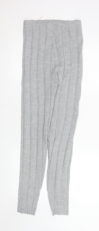 Womens UK Size S PRETTYLITTLETHING Regular Fit Leggings Grey Trousers