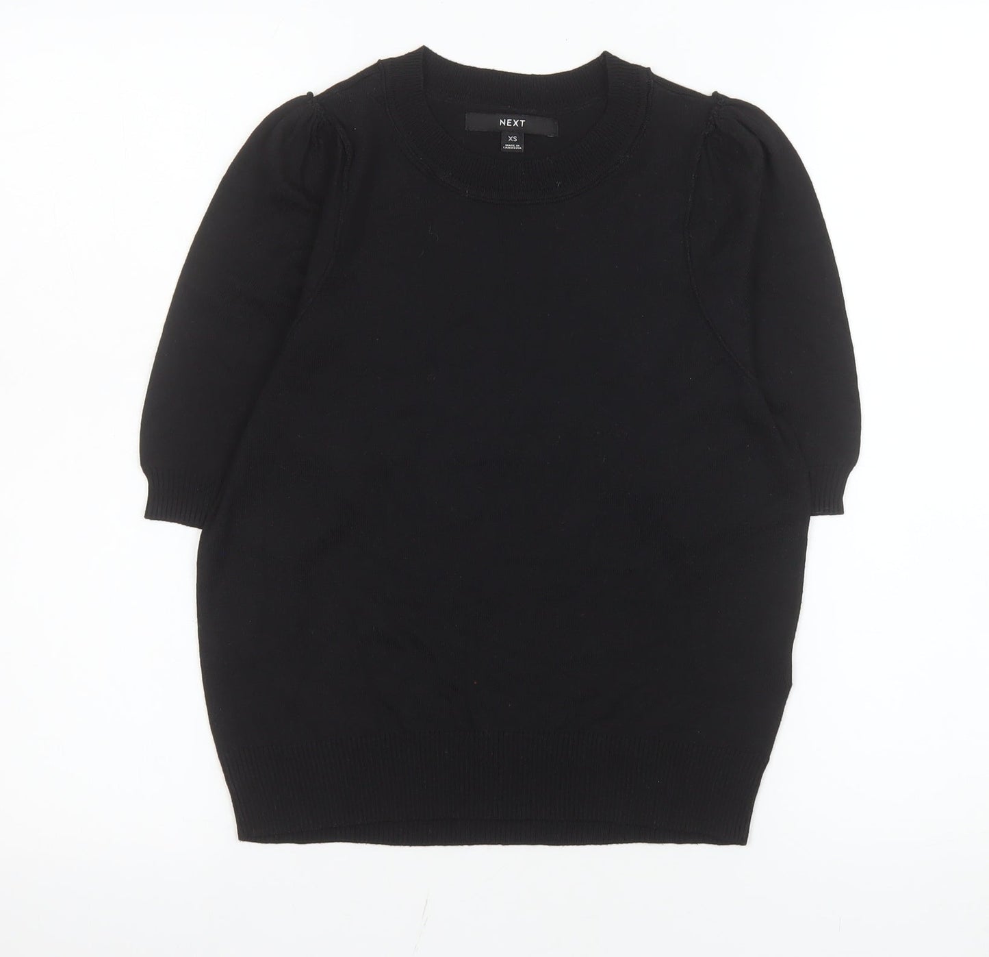 Womens UK Size XS NEXT Black Basic T-Shirt