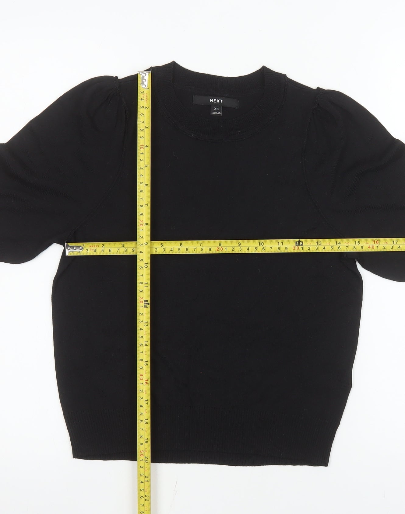 Womens UK Size XS NEXT Black Basic T-Shirt