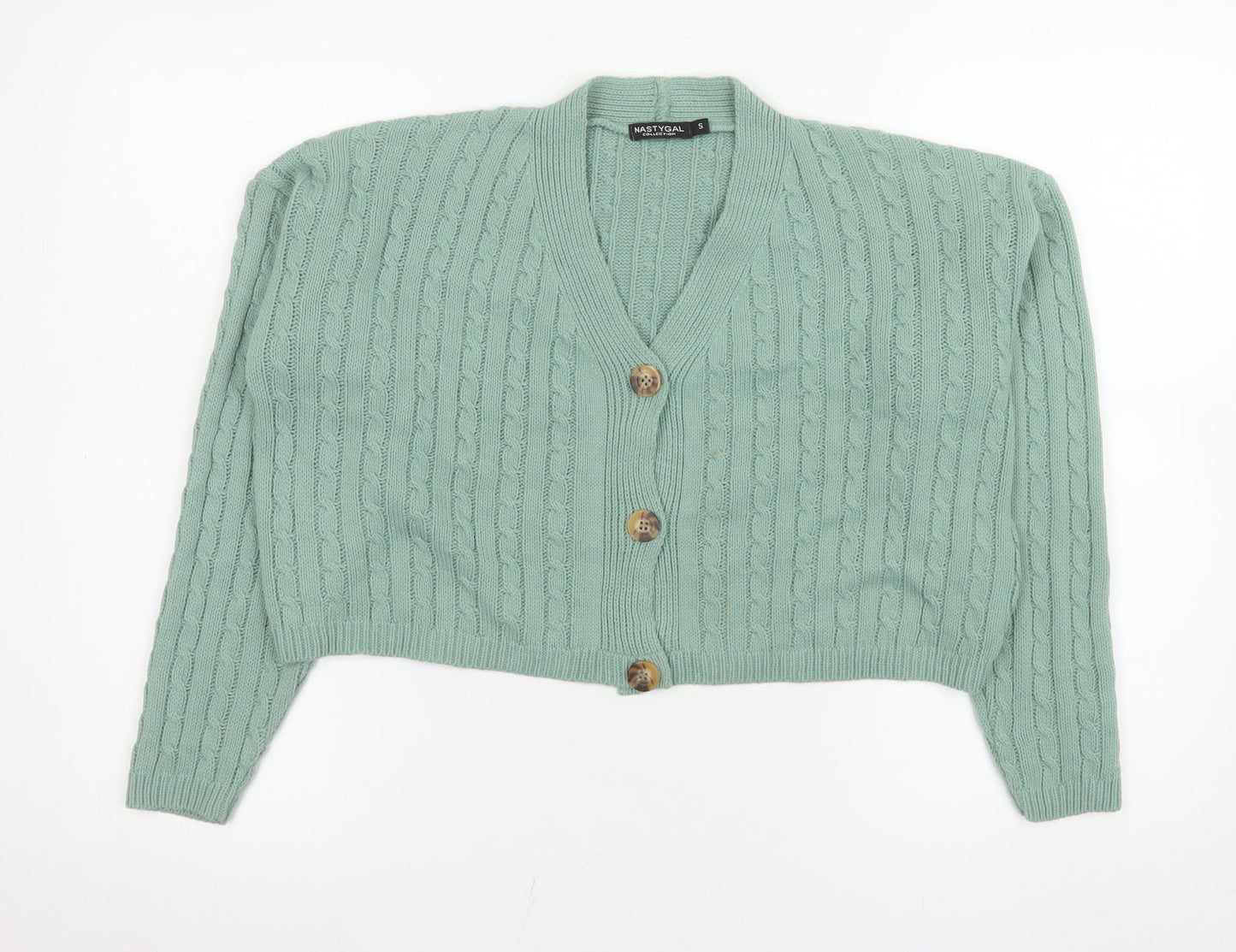 Womens UK Size S Nasty Gal Green Cardigan Jumper