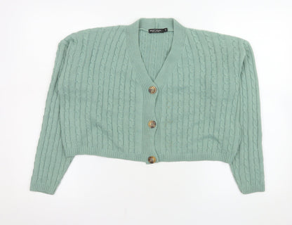 Womens UK Size S Nasty Gal Green Cardigan Jumper