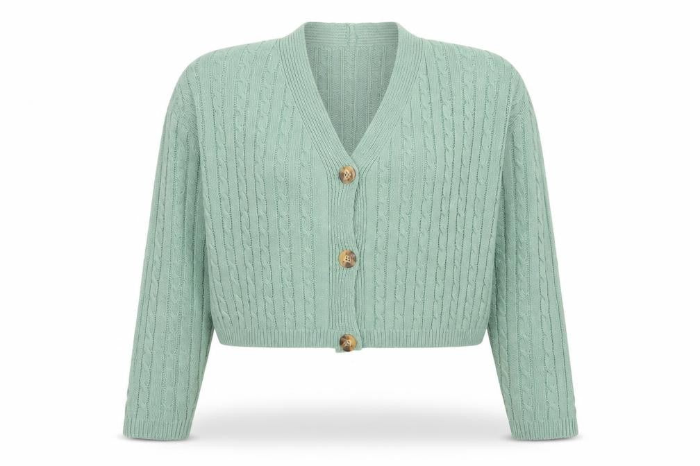 Womens UK Size S Nasty Gal Green Cardigan Jumper