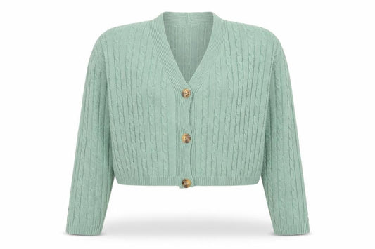 Womens UK Size S Nasty Gal Green Cardigan Jumper