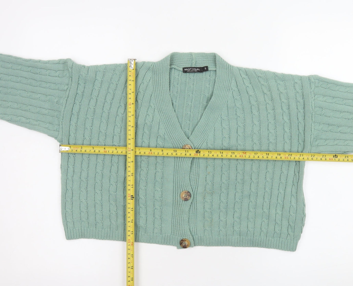 Womens UK Size S Nasty Gal Green Cardigan Jumper