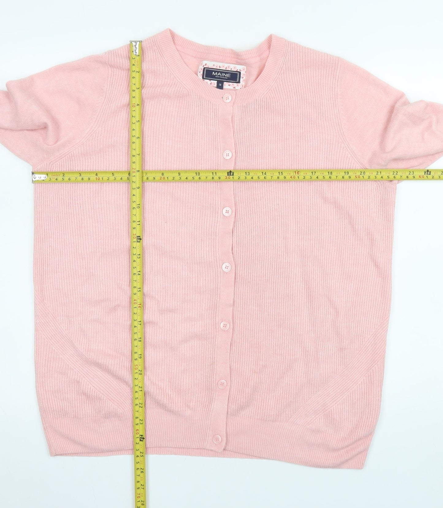 Womens UK Size 18 Maine New England Pink Cardigan Jumper