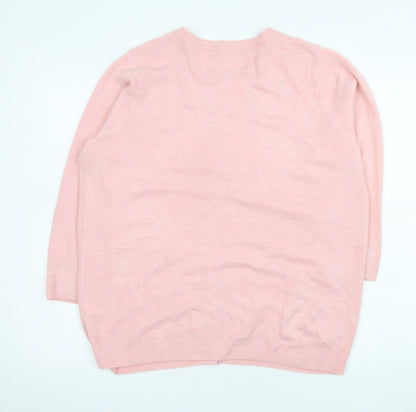 Womens UK Size 18 Maine New England Pink Cardigan Jumper