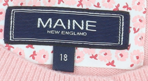 Womens UK Size 18 Maine New England Pink Cardigan Jumper