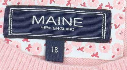 Womens UK Size 18 Maine New England Pink Cardigan Jumper