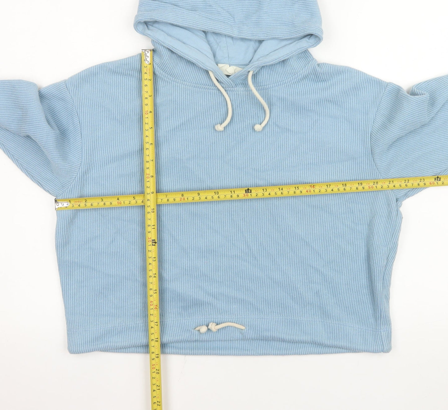 Womens UK Size S American Vintage Blue Pullover Hoodie