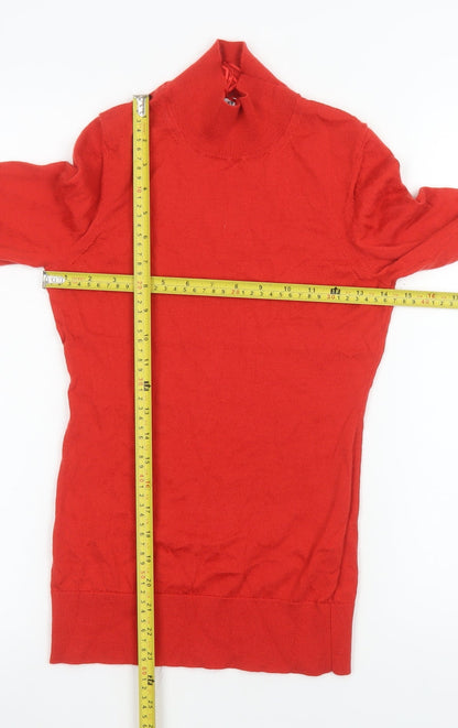 Womens UK Size S Reiss Red Basic Blouse