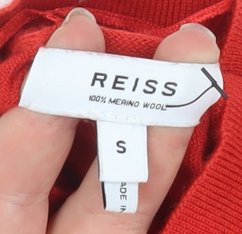 Womens UK Size S Reiss Red Basic Blouse