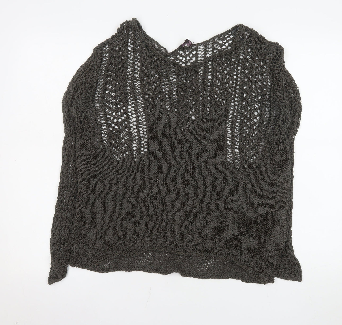 Phase Eight Women's Brown Open-Knit Cotton Jumper Size S