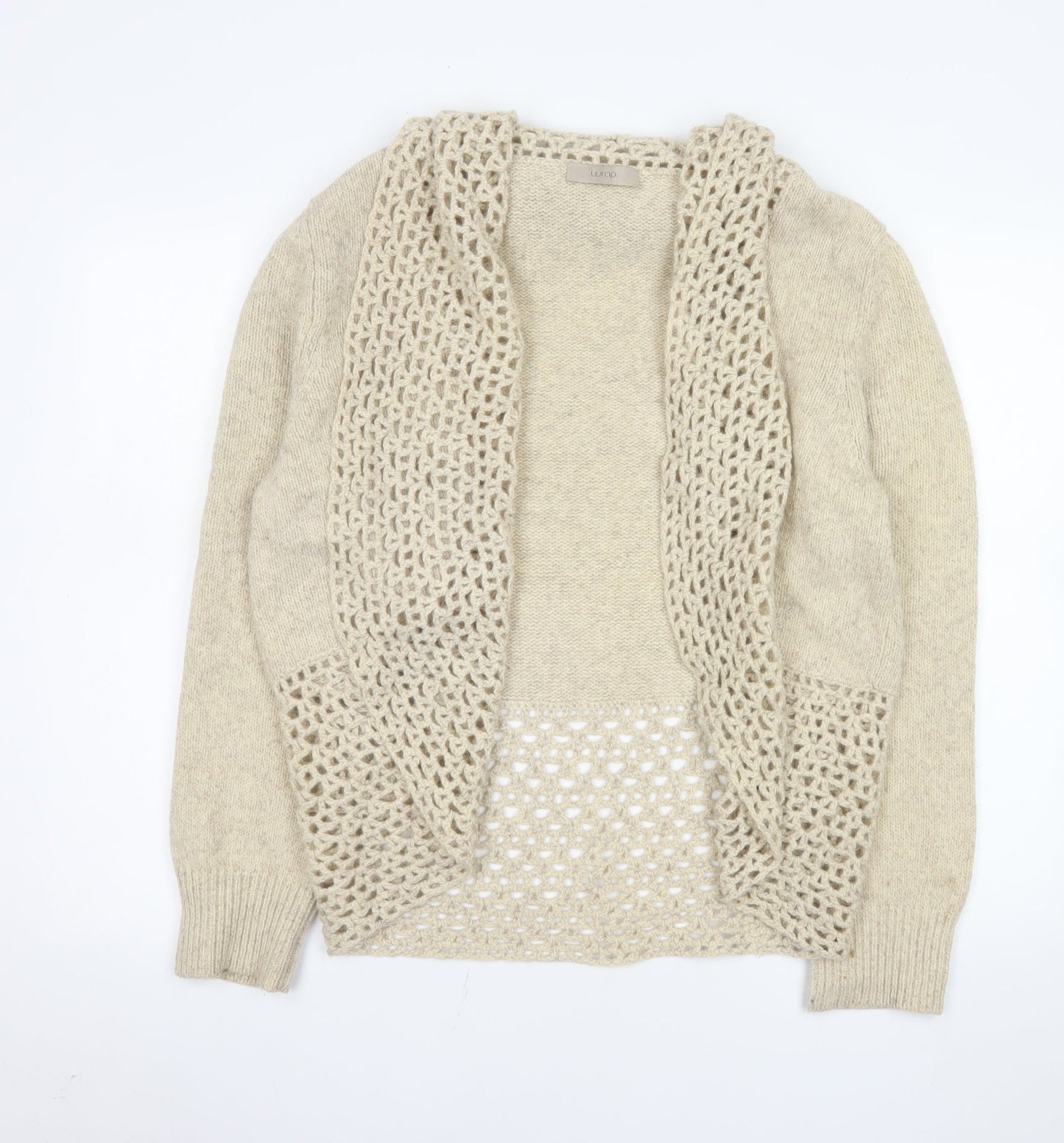 Womens UK Size 20 Wrap Beige Cardigan Jumper