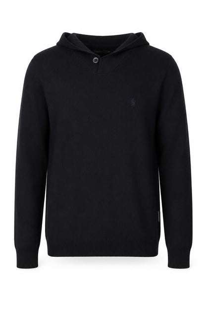 French Connection Men's Black Henley Jumper Size M Acrylic Knit