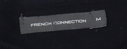 French Connection Men's Black Henley Jumper Size M Acrylic Knit