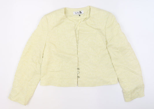 Vera Mont Women’s Yellow Textured Collarless Blazer UK 14