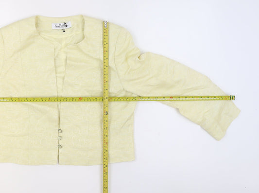 Vera Mont Women’s Yellow Textured Collarless Blazer UK 14
