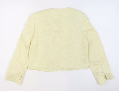 Vera Mont Women’s Yellow Textured Collarless Blazer UK 14