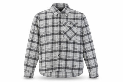 Next Men's Grey Checked Flannel Button-Up Shirt Size L
