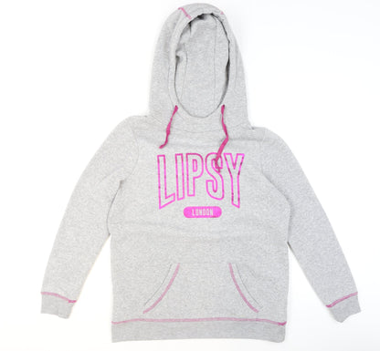 Womens UK Size M Lipsy London Grey Pullover Hoodie