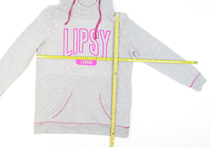 Womens UK Size M Lipsy London Grey Pullover Hoodie