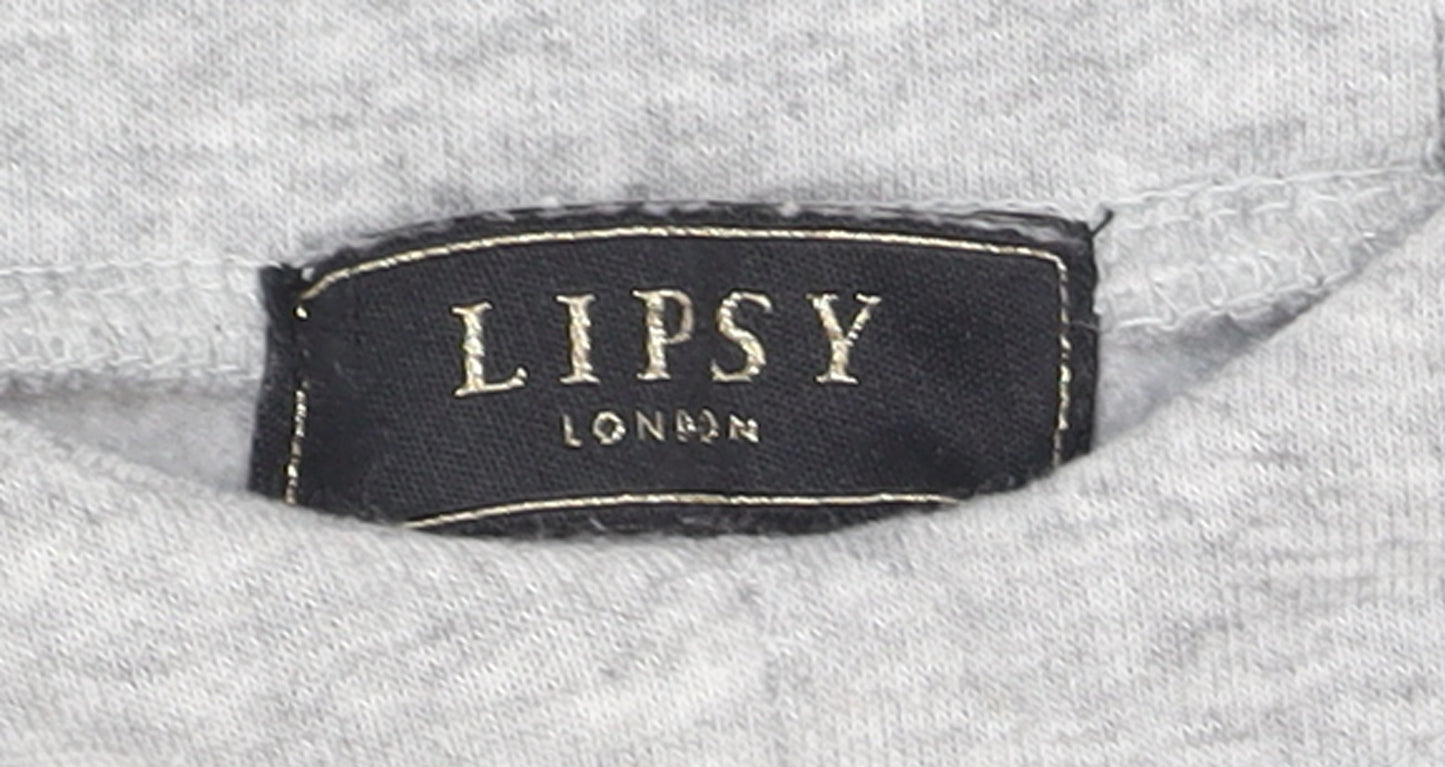 Womens UK Size M Lipsy London Grey Pullover Hoodie