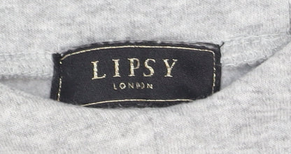 Womens UK Size M Lipsy London Grey Pullover Hoodie