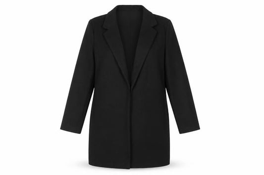 Womens UK Size 12 Stradivarius Black Overcoat