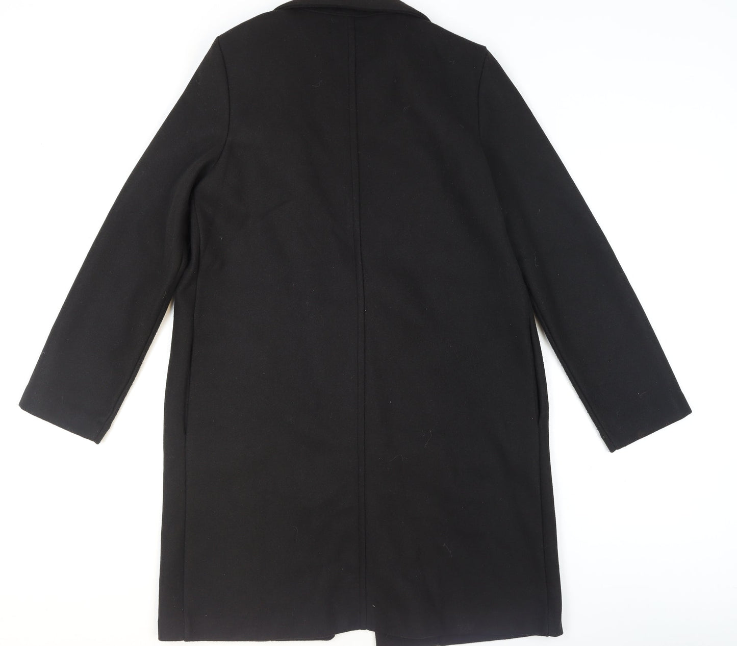 Womens UK Size 12 Stradivarius Black Overcoat