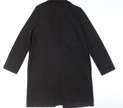Womens UK Size 12 Stradivarius Black Overcoat