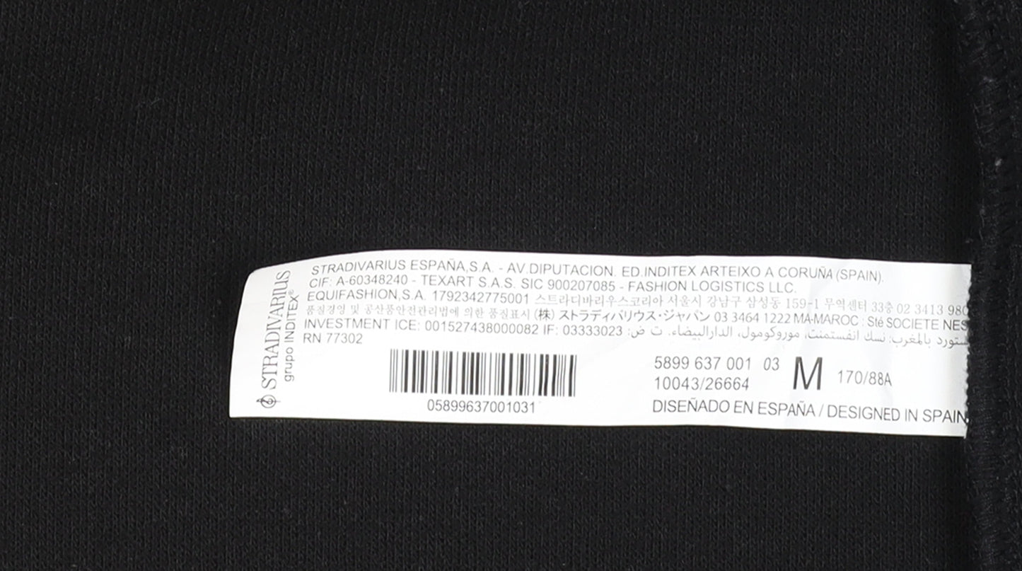 Womens UK Size 12 Stradivarius Black Overcoat