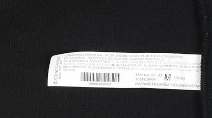 Womens UK Size 12 Stradivarius Black Overcoat