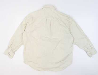Uniqlo Men’s Beige XS Regular Fit Cotton Long Sleeve Formal Shirt