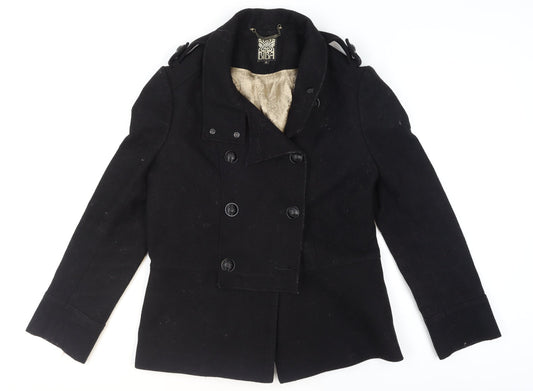 Womens UK Size 14 BiBA Black Pea Coat