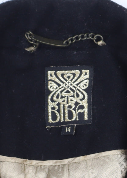 Womens UK Size 14 BiBA Black Pea Coat