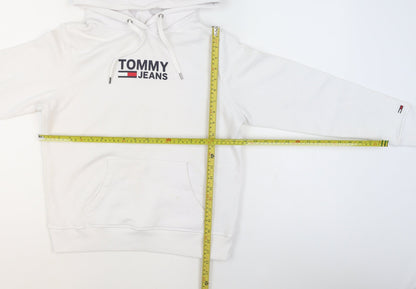 Mens UK Size XS Tommy Jeans White Pullover Hoodie