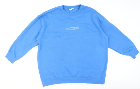 Mens UK Size L H&M Blue Pullover Sweatshirt