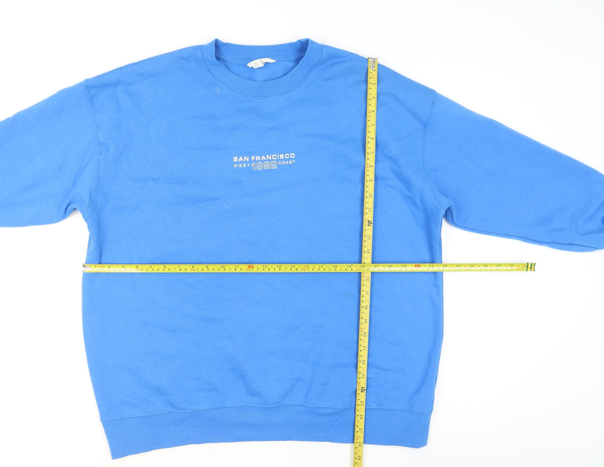 Mens UK Size L H&M Blue Pullover Sweatshirt